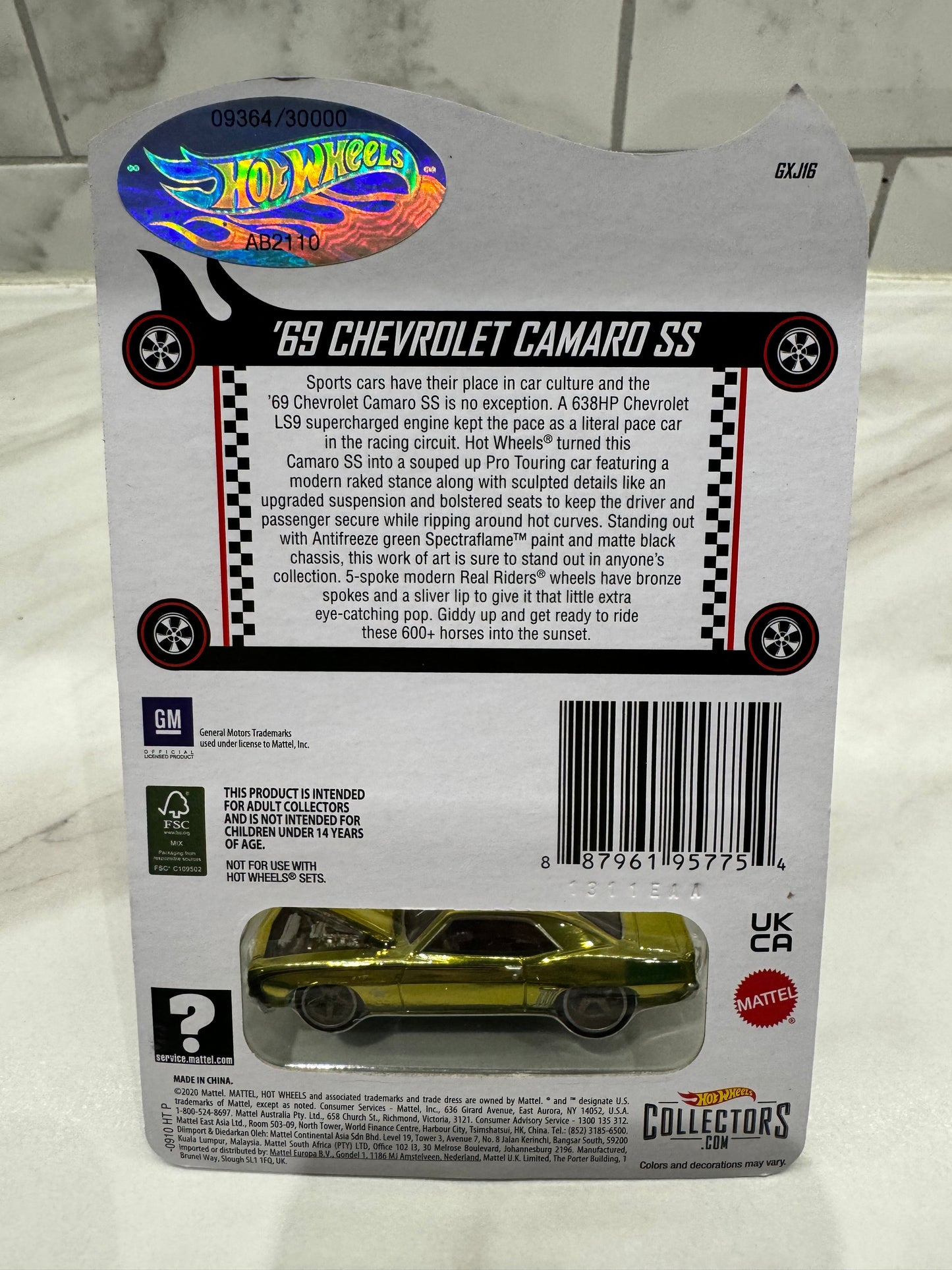 Hot Wheels RLC Exclusive ’69 Chevrolet Camaro SS 2021 Red Line Club 9364/30000