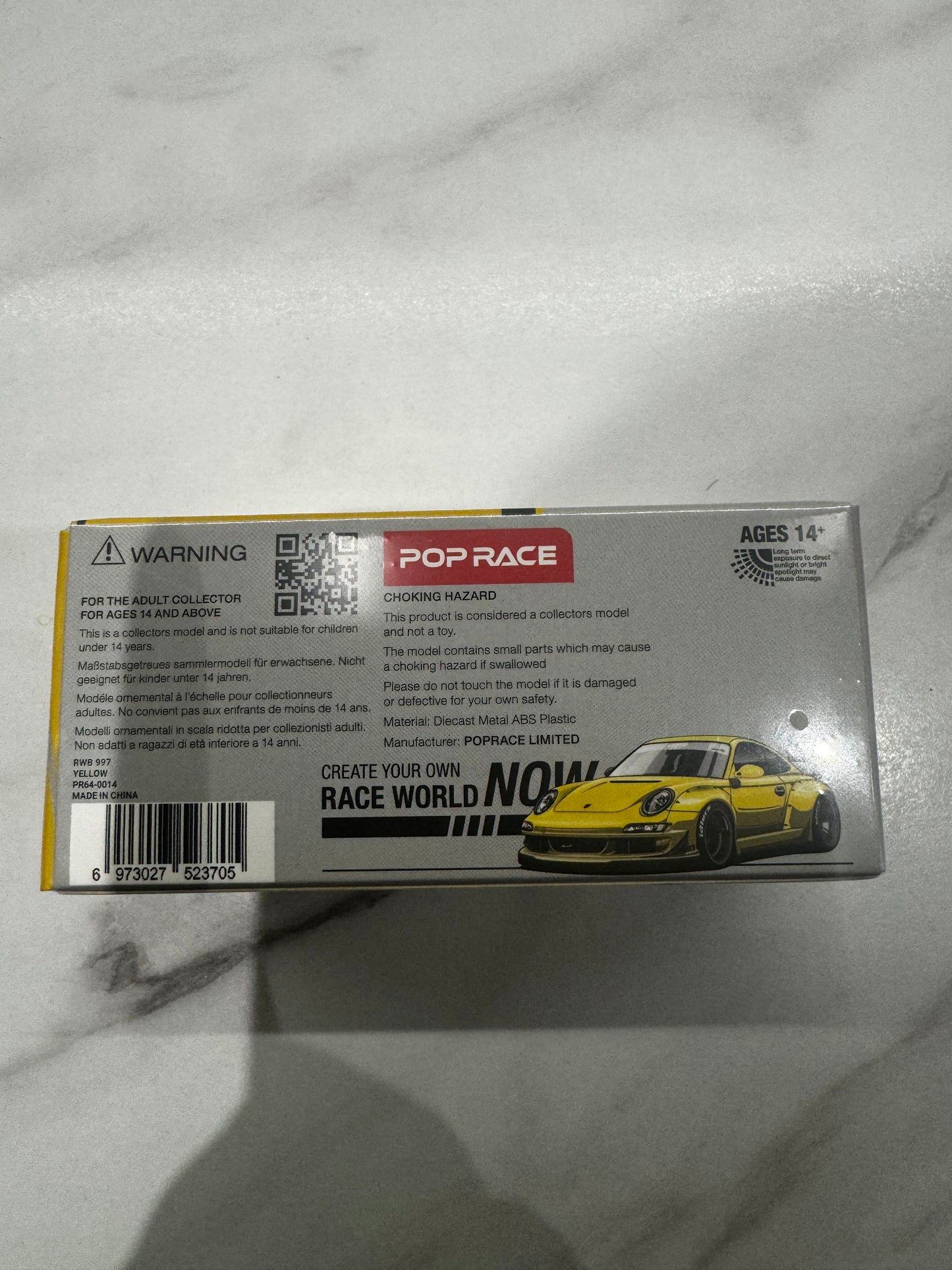 Porsche RWB 997 Notting Hill Yellow 1:64 Scale Pop Race PR640014