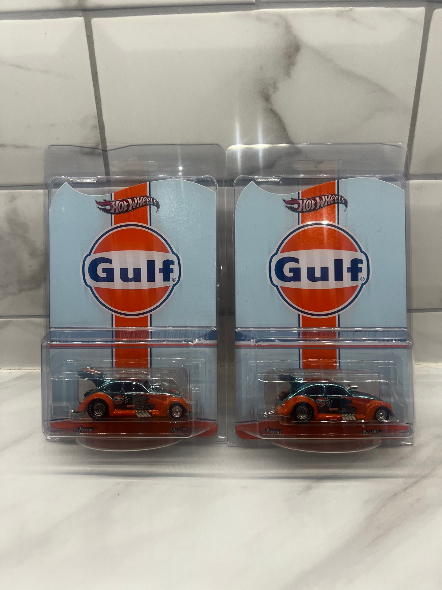 Hot Wheels 2013 Volkswagen Drag Beetle RLC 3/4 Matching Pair Gulf