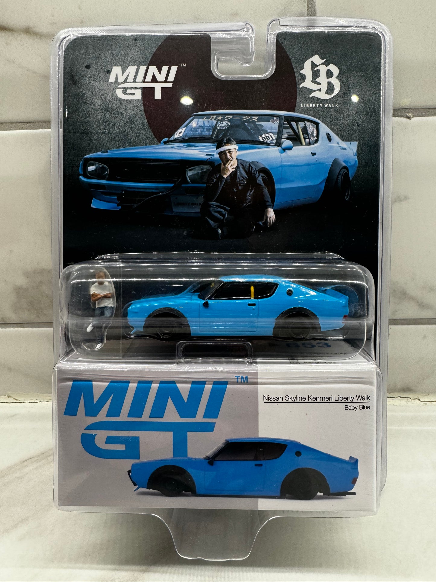 Mini Gt Nissan SkyLine KenMeri Liberty Walk Baby Blue #653