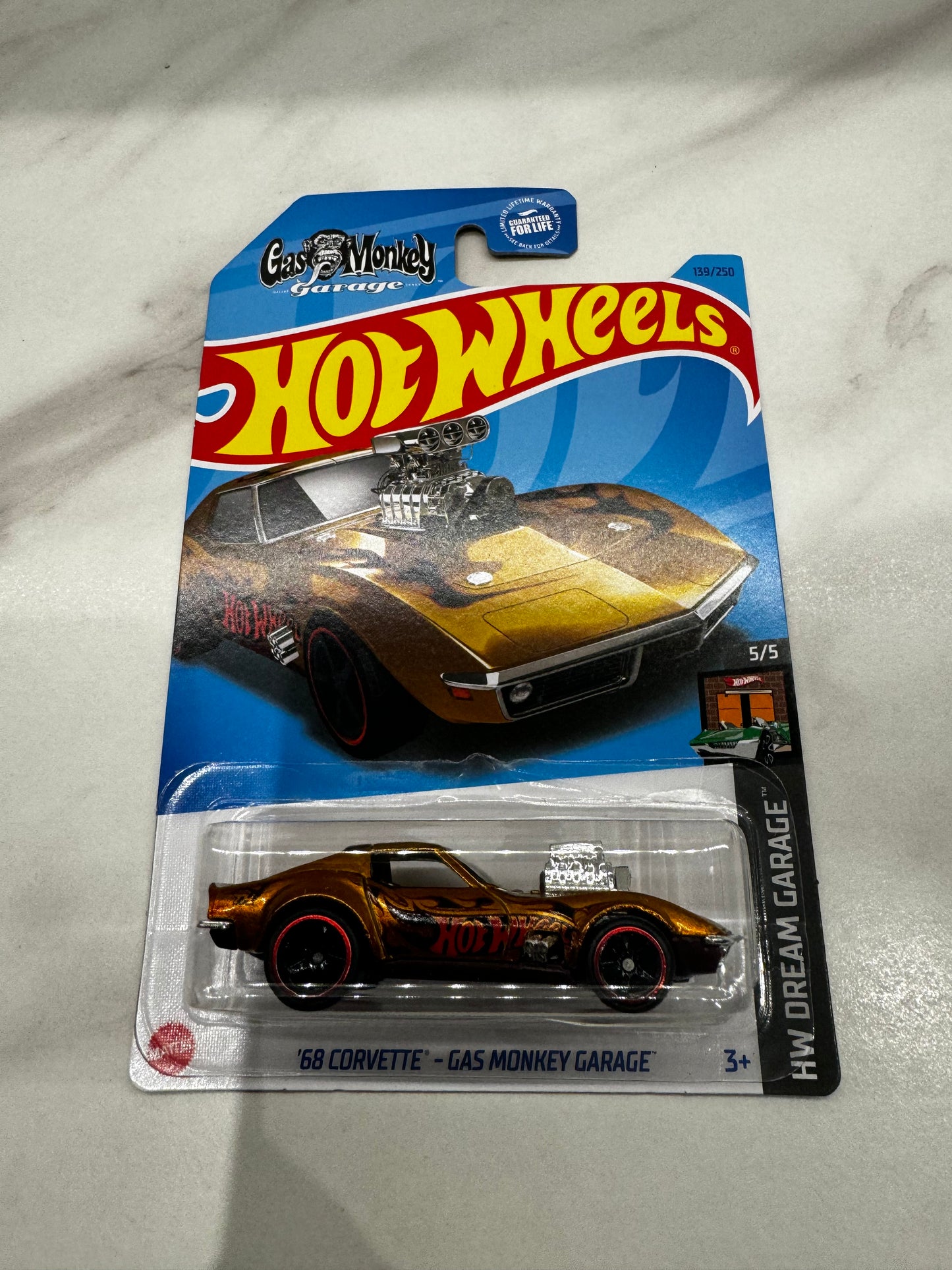 Hot Wheels 68 Corvette Gas Monkey Garage Long Card Super Treasure Hunt 2023