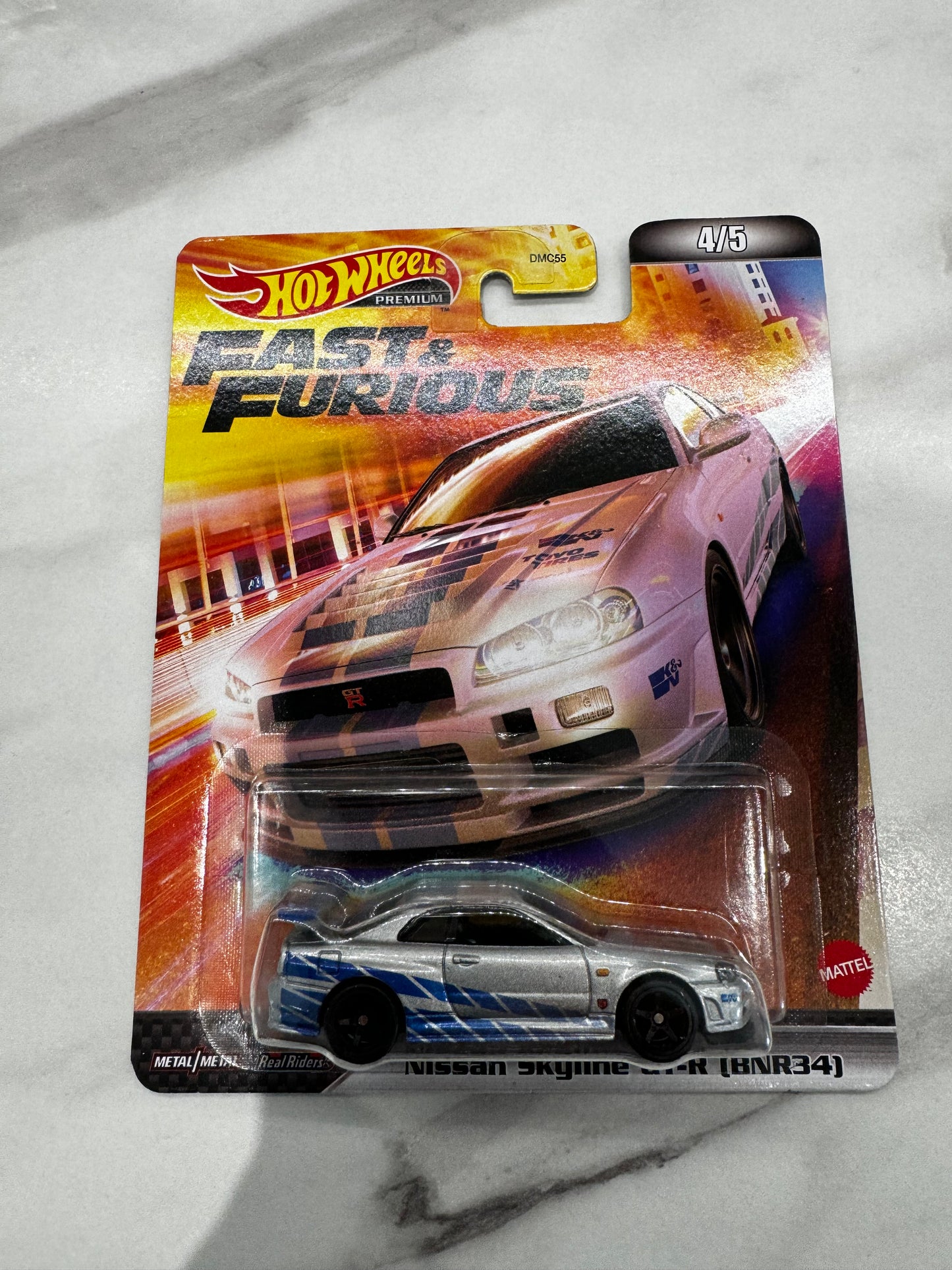 Hot Wheels Nissan Skyline GTR BNR34 4/5 Fast & Furious with protector