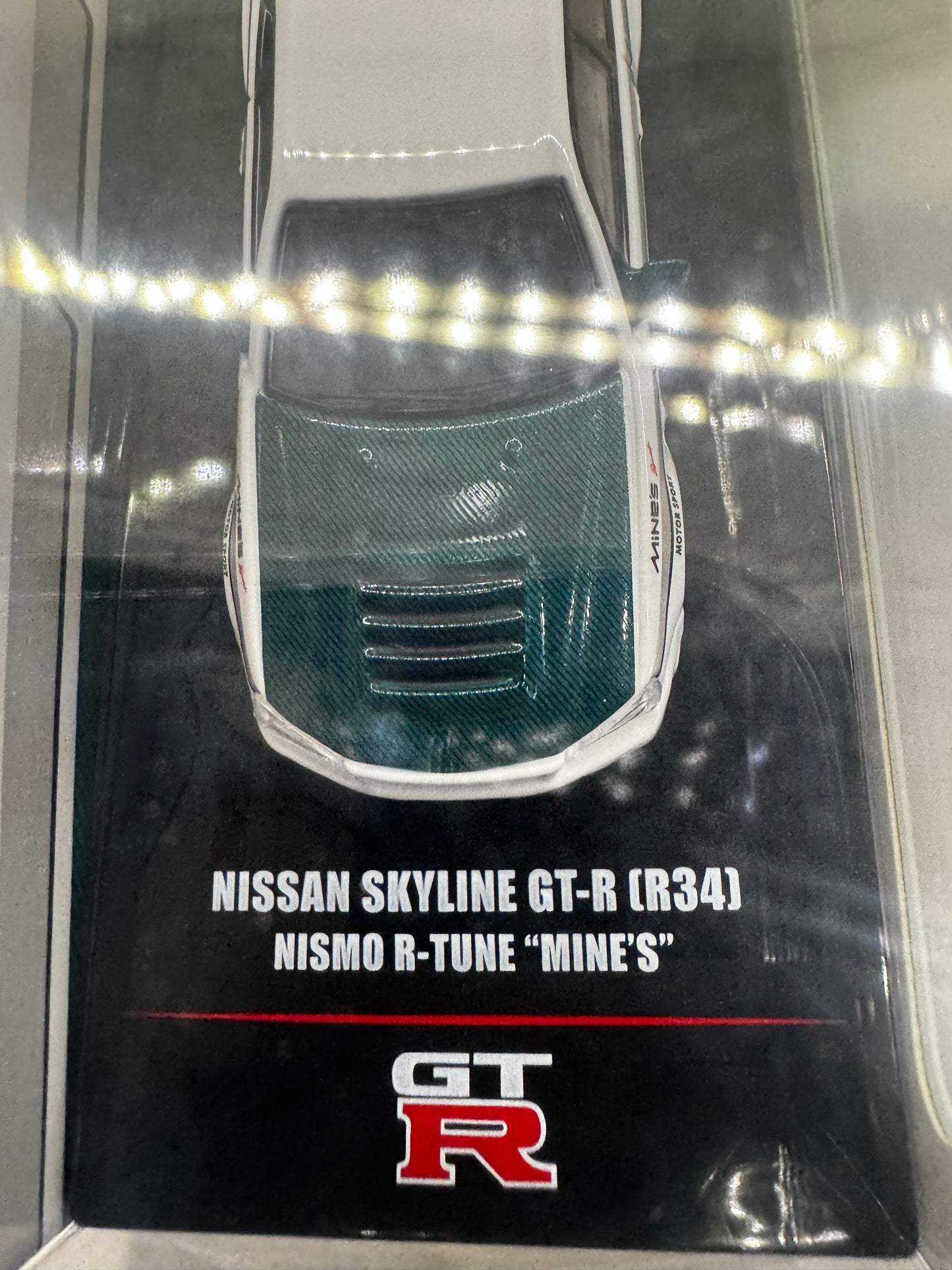 INNO64 1/64 Nissan Skyline GT-R R34 Nismo R-TUNE Mine’s Green Carbon Hood Mines