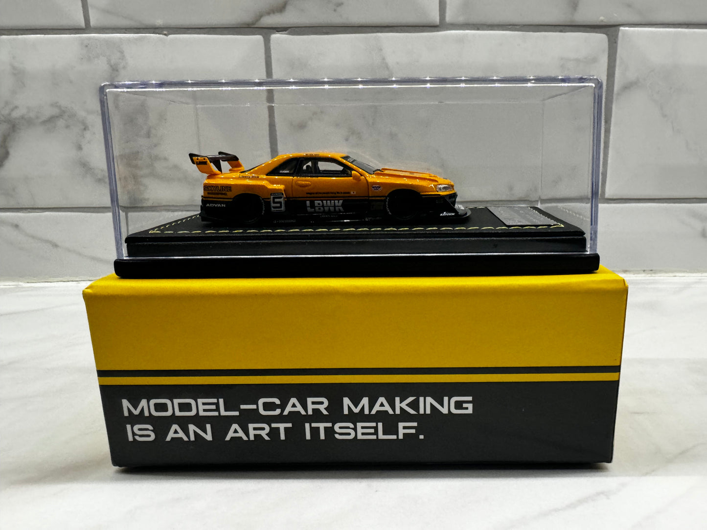 INNO64  1/64 Nissan Skyline LBWK ER34 Super Silhouette Yellow Resin Scale Model