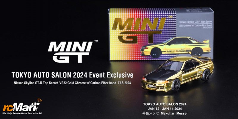 MINI GT Nissan Skyline GT-R Top Secret VR32 Gold Tokyo Auto Salon 2024 Limited