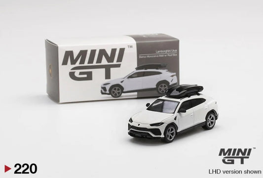 Mini GT Lamborghini Urus With Roof Box White RHD (1/64) (220)