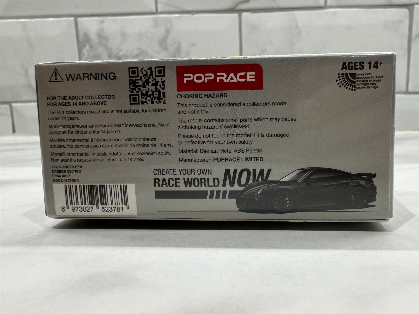 POP RACE Porsche 992 Stinger GTR Carbon Edition 1:64 Scale PR640017