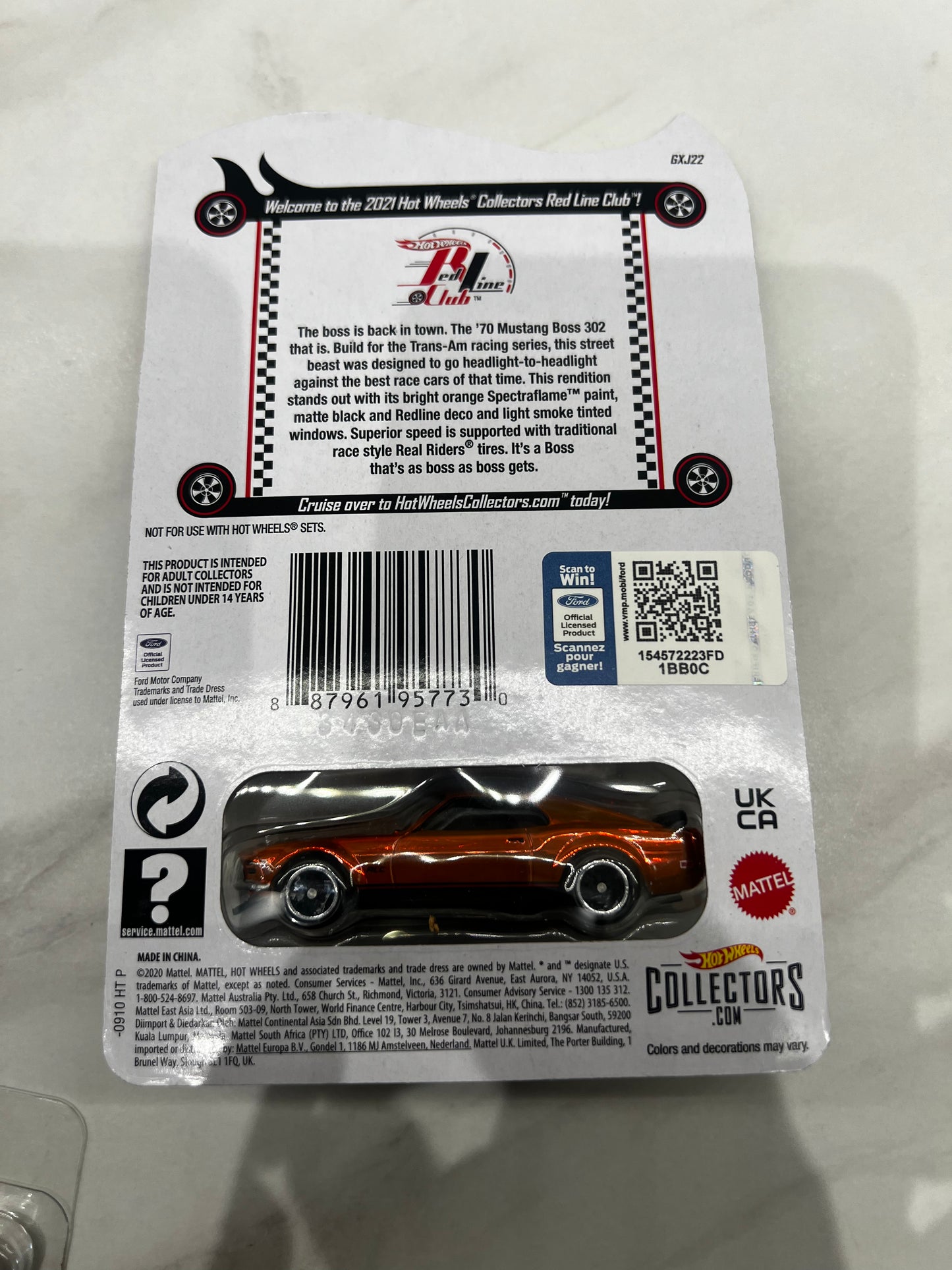 Hot Wheels 70 Mustang Boss 302 2021 RLC with pin & badge