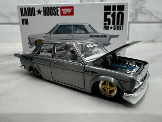 Mini GT Kaido House 016 Datsun 510 Pro Street Greddy Pearl White CHASE 1:64