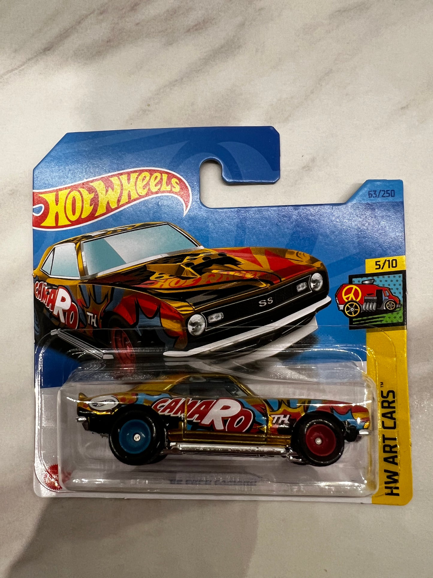 Hot Wheels 68 Copo Camaro Super Treausre hunt short card